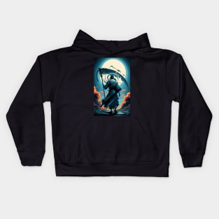 Blue grim reaper Kids Hoodie